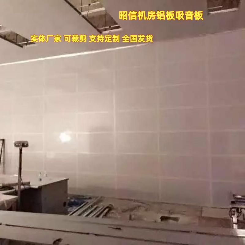 河北昭信铝板吸音板 发电机房岩棉粘墙面吸音网施工案例